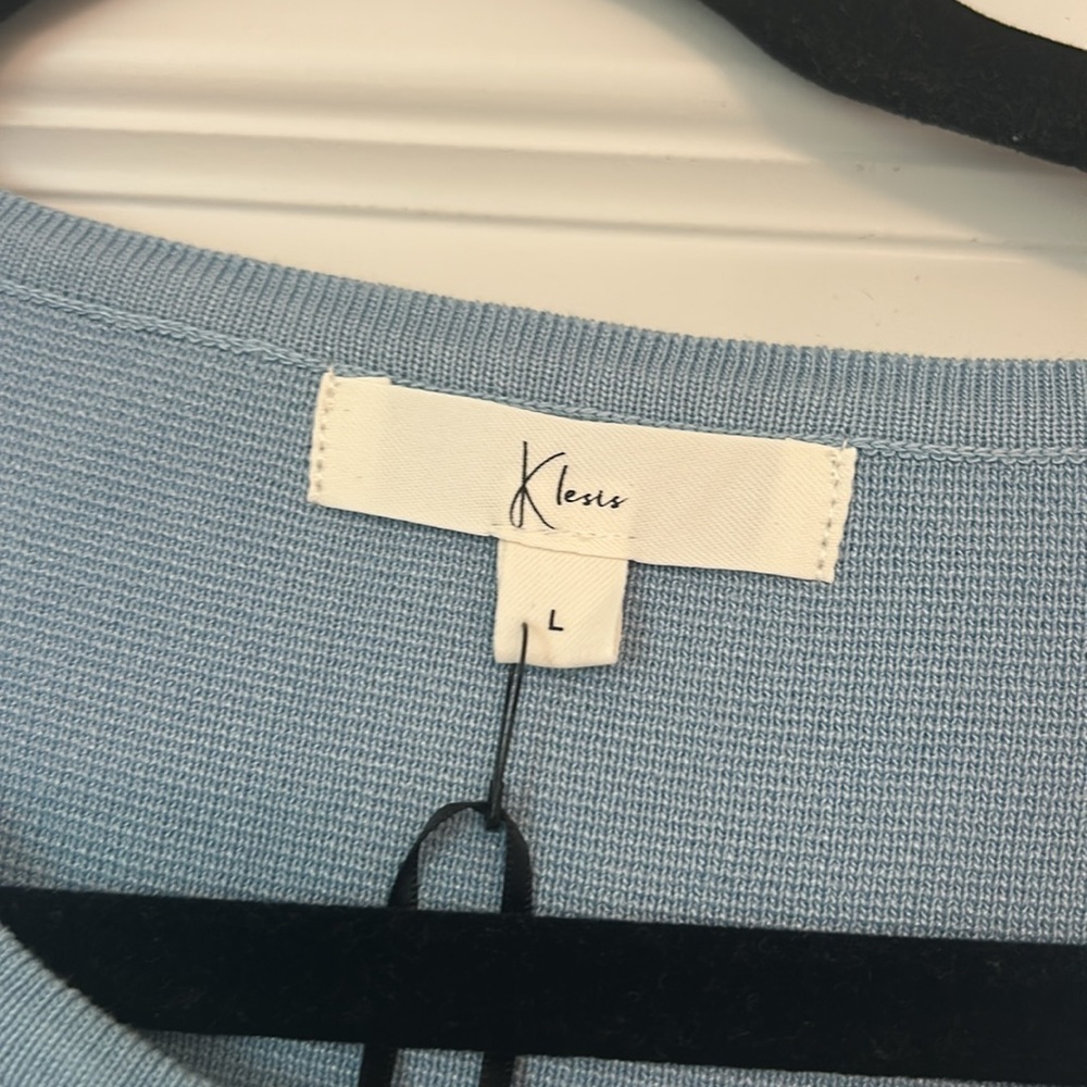 Klesis Skipper knit Blue and White Striped mini Dress - Picture 4 of 5